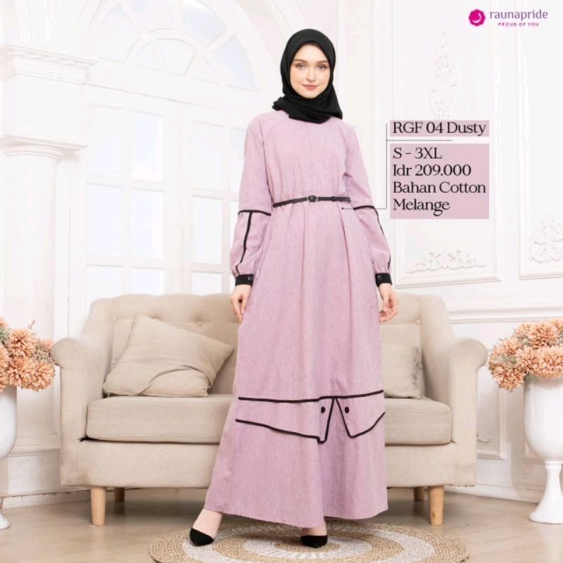 Gamis Terbaru Rauna RGF 04 Wild Rose Size XL