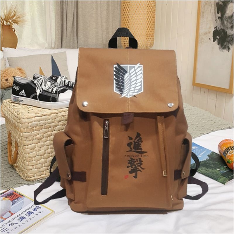 NEW] Anime Attack On Titan Tas AoT Ransel Bagpack Tas Sekolah Pria Stylish Korea Tas Wanita Kapasita