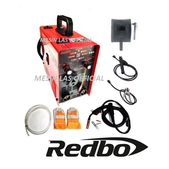 Mesin Las Mig 160A REDBO MIG 160T 160 T CO2 Tanpa Gas Free Kawat 1 Kg