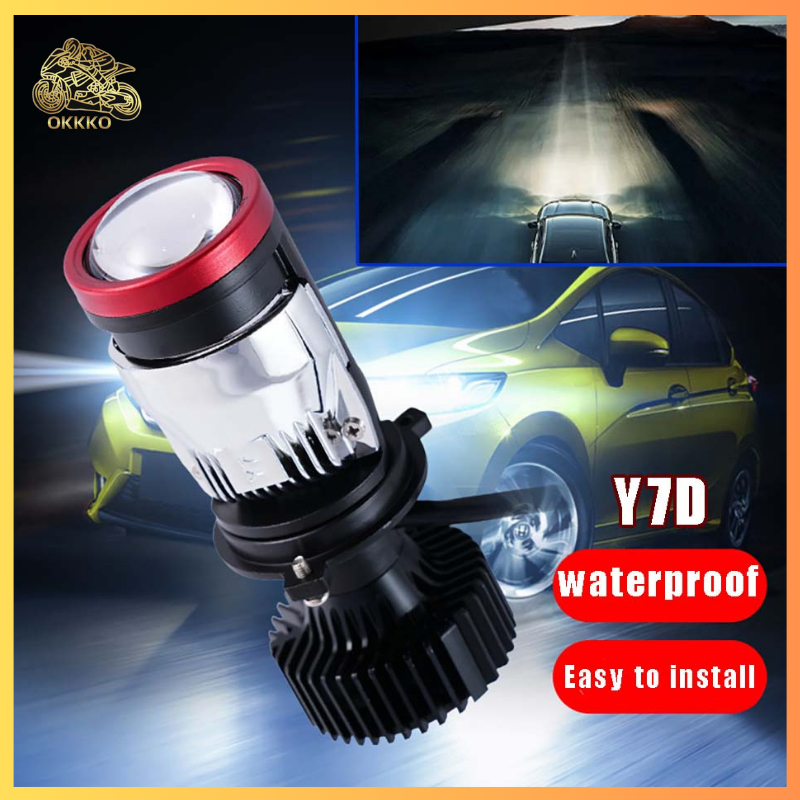 Y7D Lampu Led Mobil 2PCS  Super Bright H4 Mini Projector Lens Lensa Motor Mobil Y7D Lampu Led 50 Wat