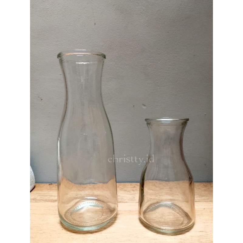 Pitcher Kaca Carafe Juice / Vas Bunga Kaca Aesthetic