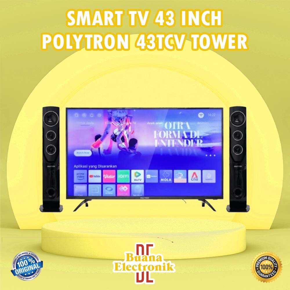 LED POLYTRON SMART TV 43 INCH Polytron 43TCV1556 Tower Speaker 43 TV