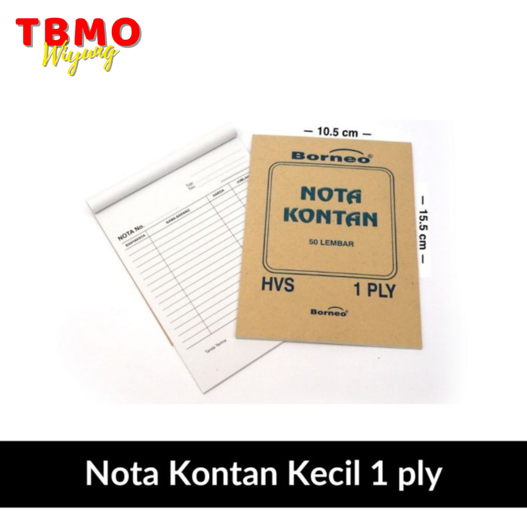 

TBMO Nota Kontan Borneo Kecil 1ply K1 Per Pcs