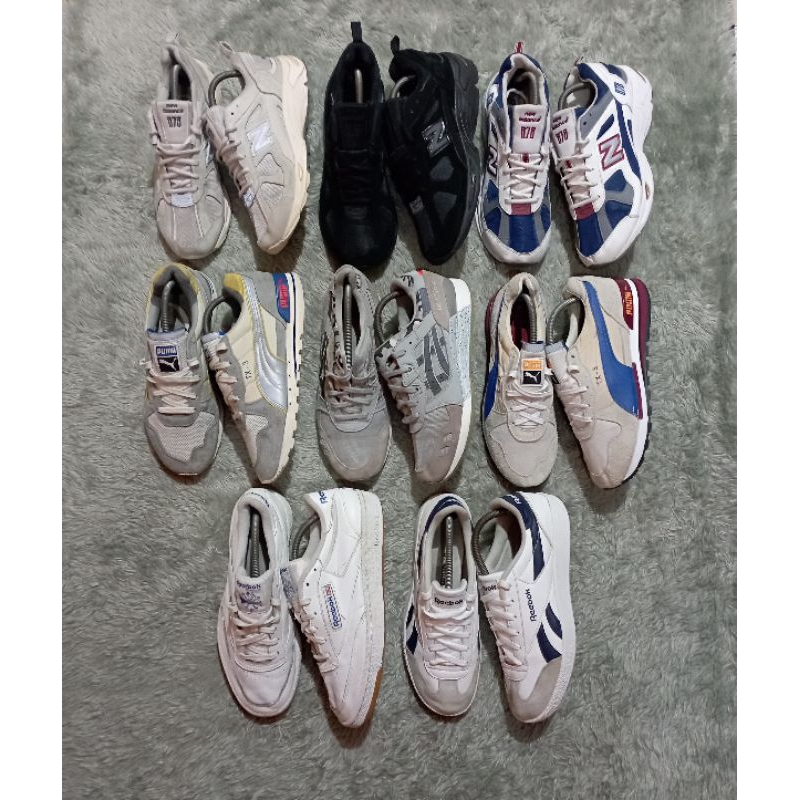 Second brand Nb878, puma tx-3,asic gel grey,Reebok c85, Reebok Classic smash