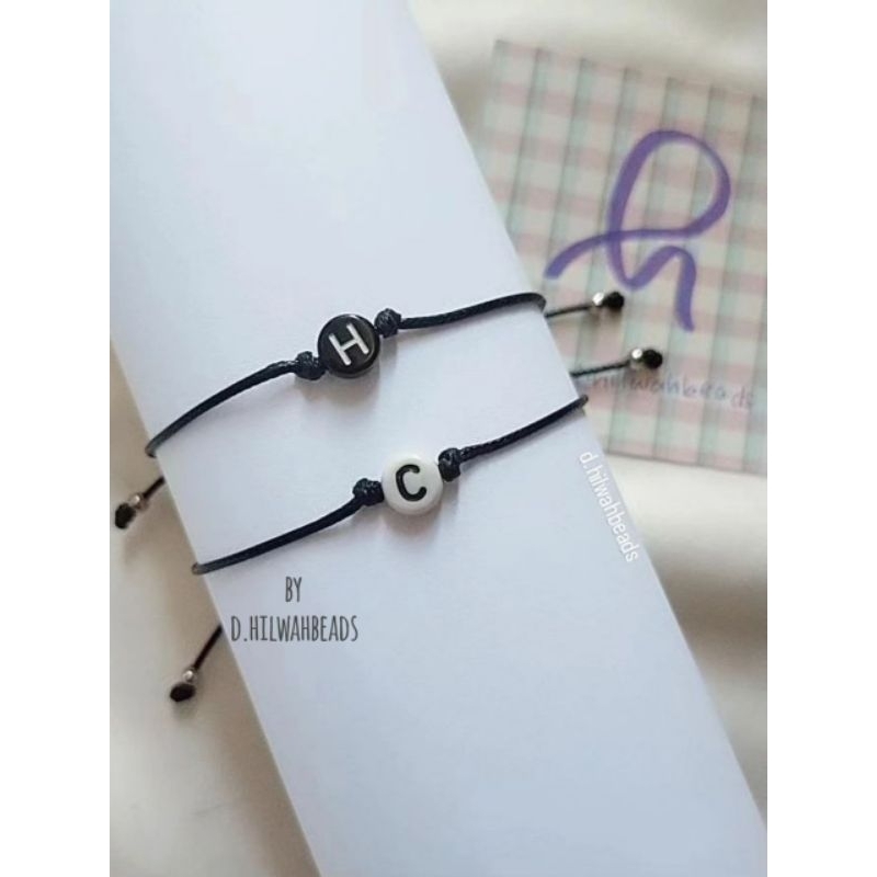 Gelang Tali Serut Custom Inisial