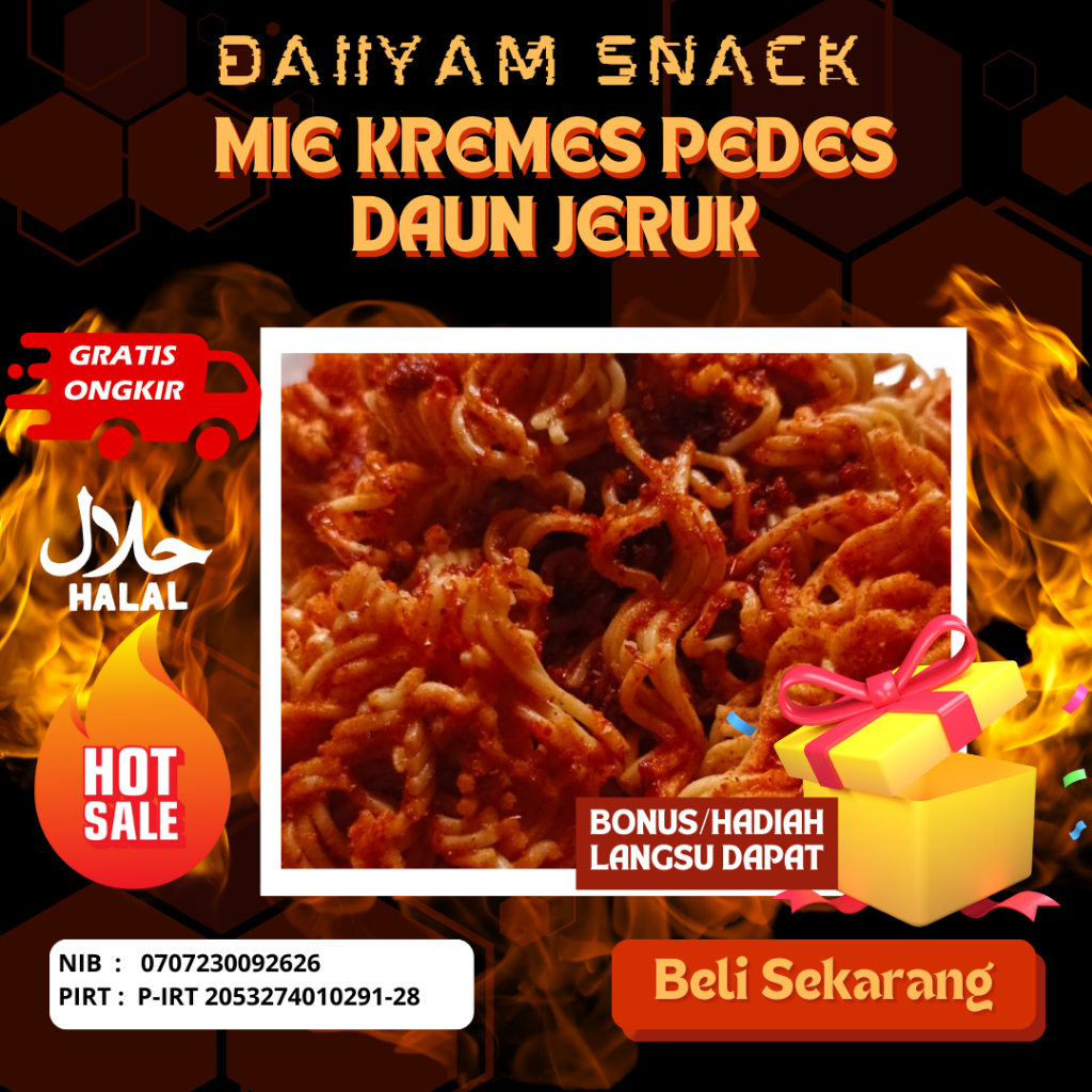 

Mie kremes Pedas Daun jeruk