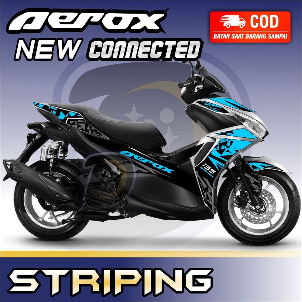 Striping Lis Aerox Connected 2021 New Stiker Motor Yamaha Aerox New Connected Abstrack