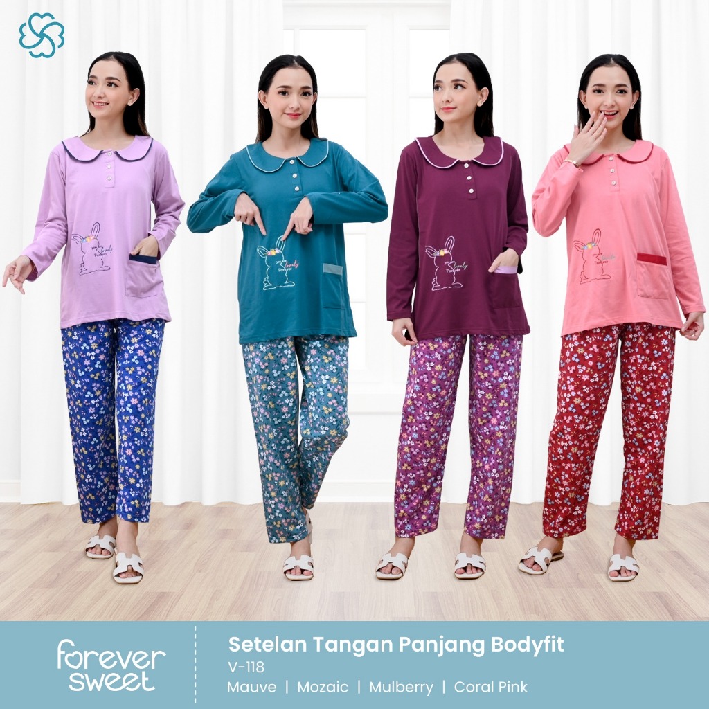 Forever Sweet Babydoll lengan panjang body fit Ld 96cm