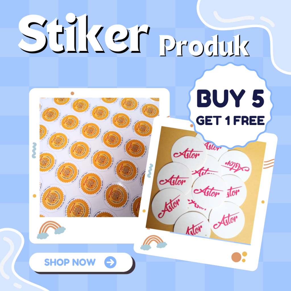 

Stiker Produk Beli 5 Gratis 1 Stiker Bontax ukuran A3+ free desain