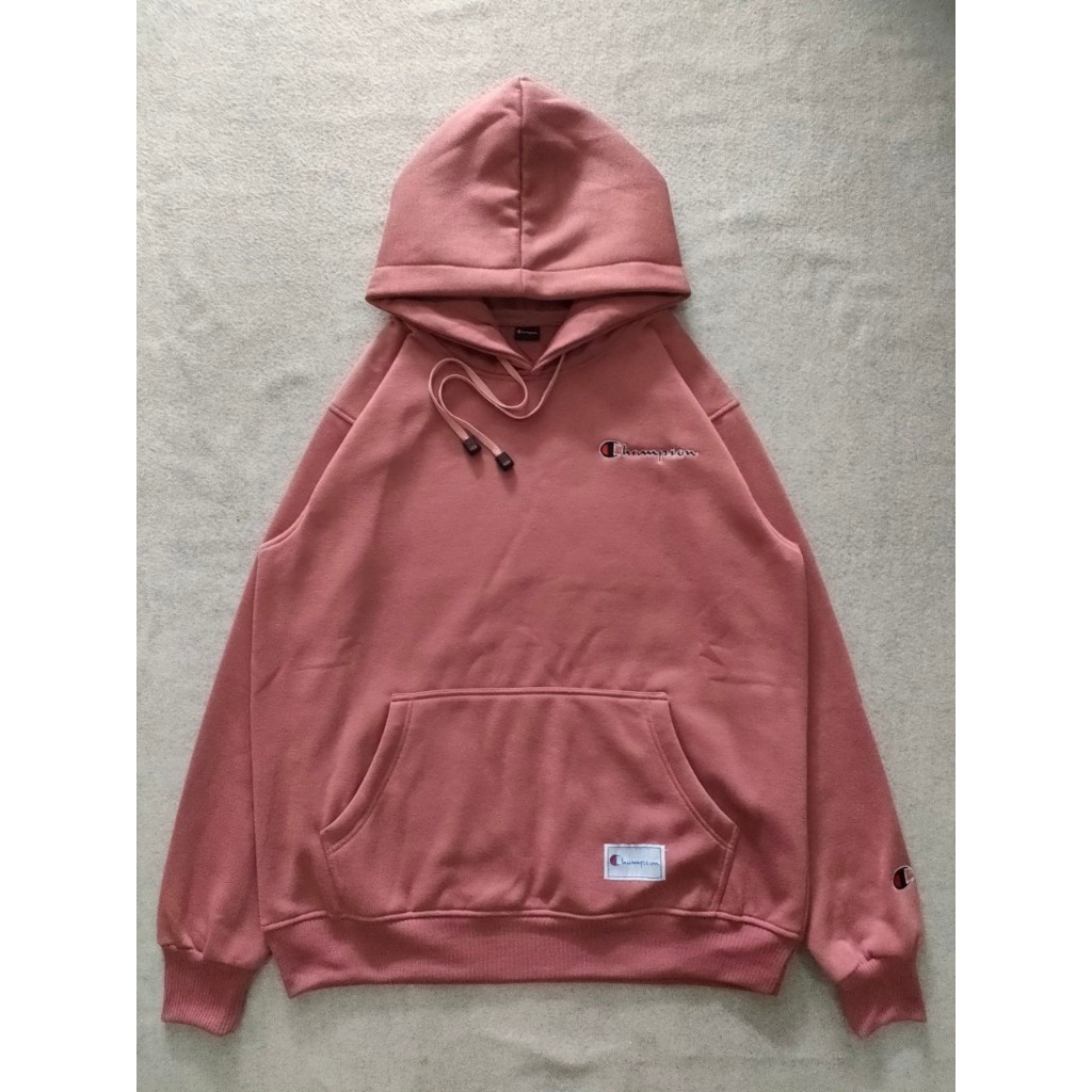 Champion Script Hoodie C3-Q107  Dengan Tudung Tangan Panjang Pria Wanita Unisex Ready Stock COD