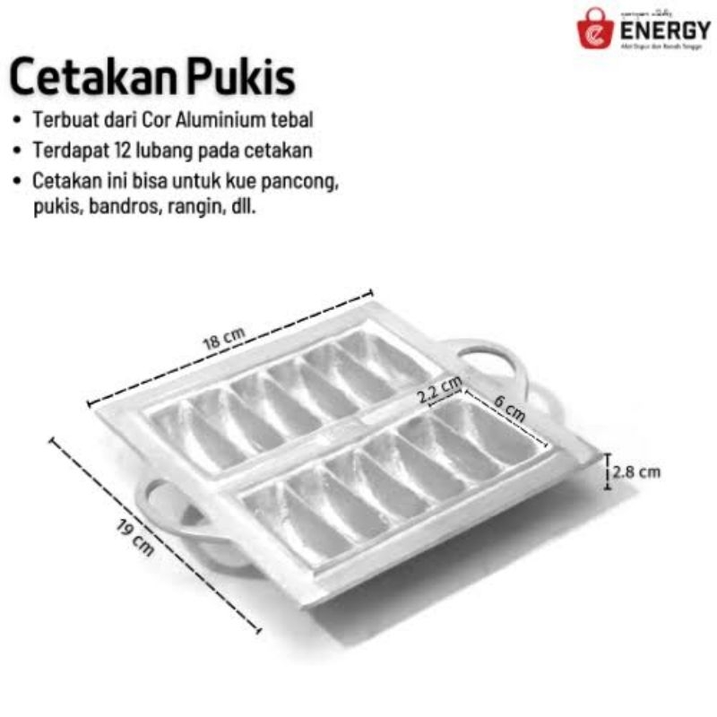 Cetakan Kue Bandros Pancong 12 lubang Free pengait dan penutup