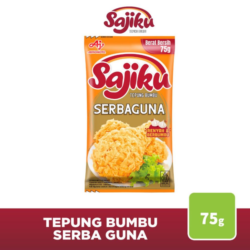 

[PCS] Sajiku Tepung Bumbu Serbaguna 75 Gr Tepung Ayam, Pisang, Tempe Goreng