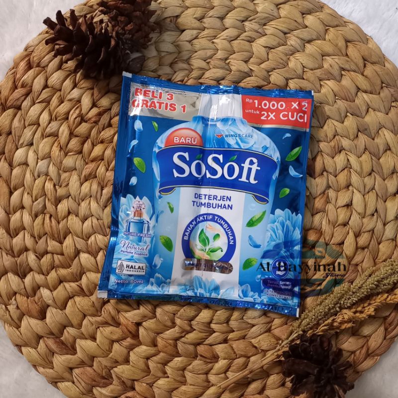 SOSOFT DETERJEN CAIR KONSENTRAT SACHET - SABUN CUCI BAJU