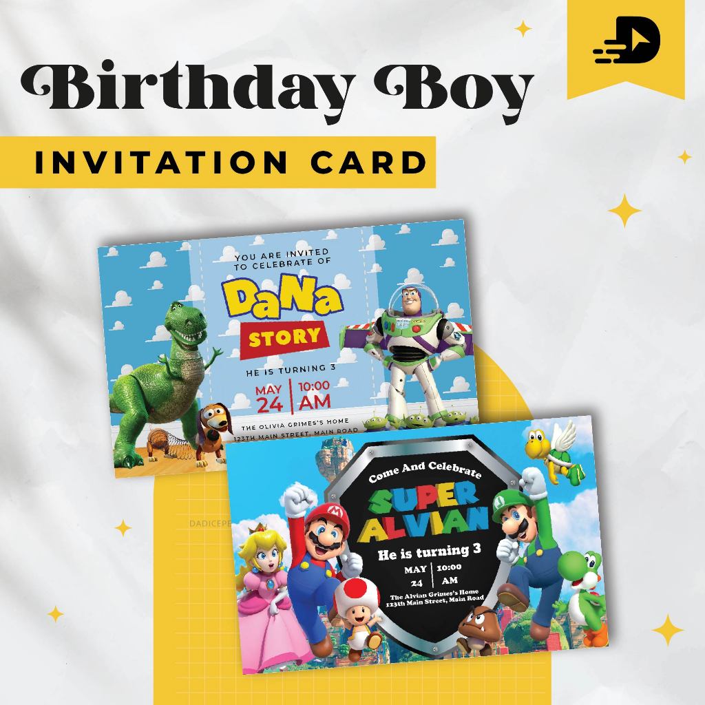 Kartu Ucapan Ulang Tahun / Birthday Card Boy / Undangan Ulang Tahun Anak Laki-Laki / Kartu Ultah Ana