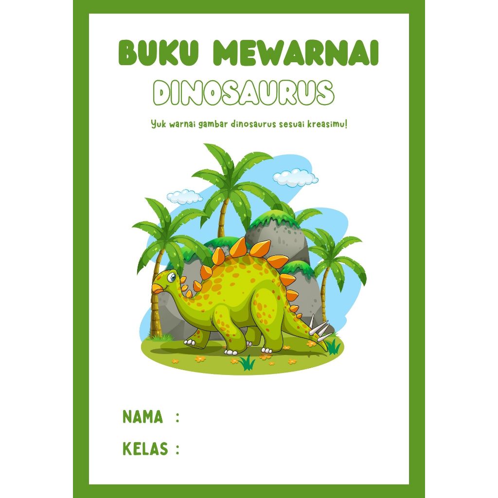 Buku Mewarnai Anak (PDF) - Dinosaurus - Siap Print