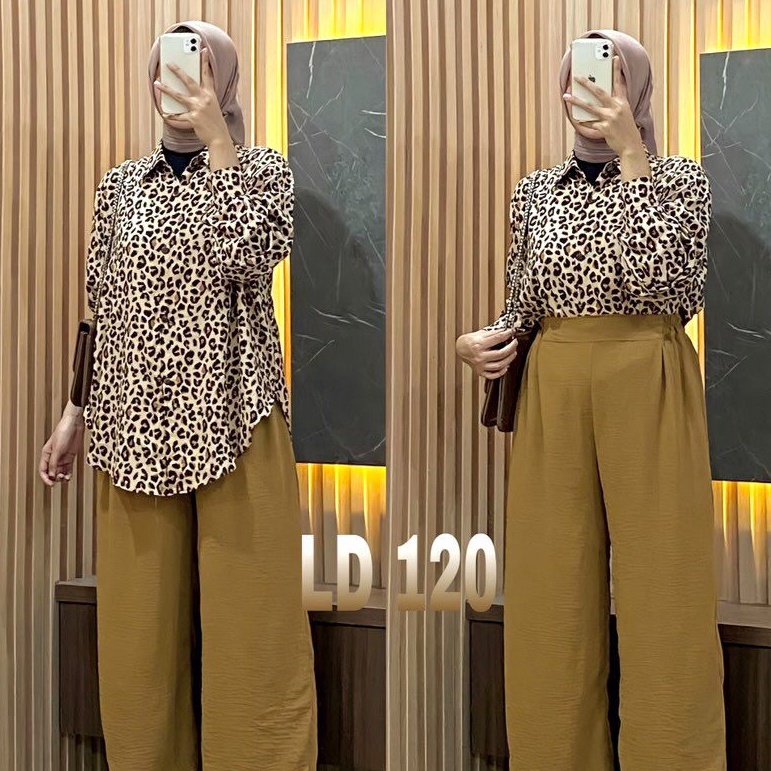 Sekarang Promo  luxury one set baju setelan wanita jumbo kekinian  set wanita korea jumbo Ld 12cm  C