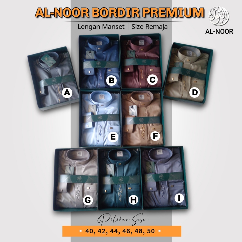 ALNOOR JUBAH BORDIR REMAJA WARNA MANSET