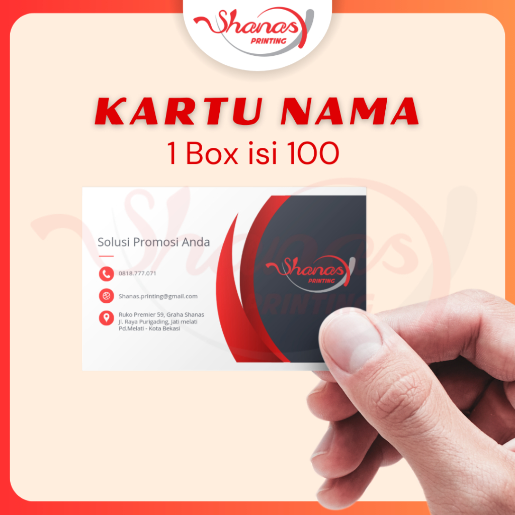 

KARTU NAMA 1 sisi Bahan AC 210gr (1BOX isi 100pcs)