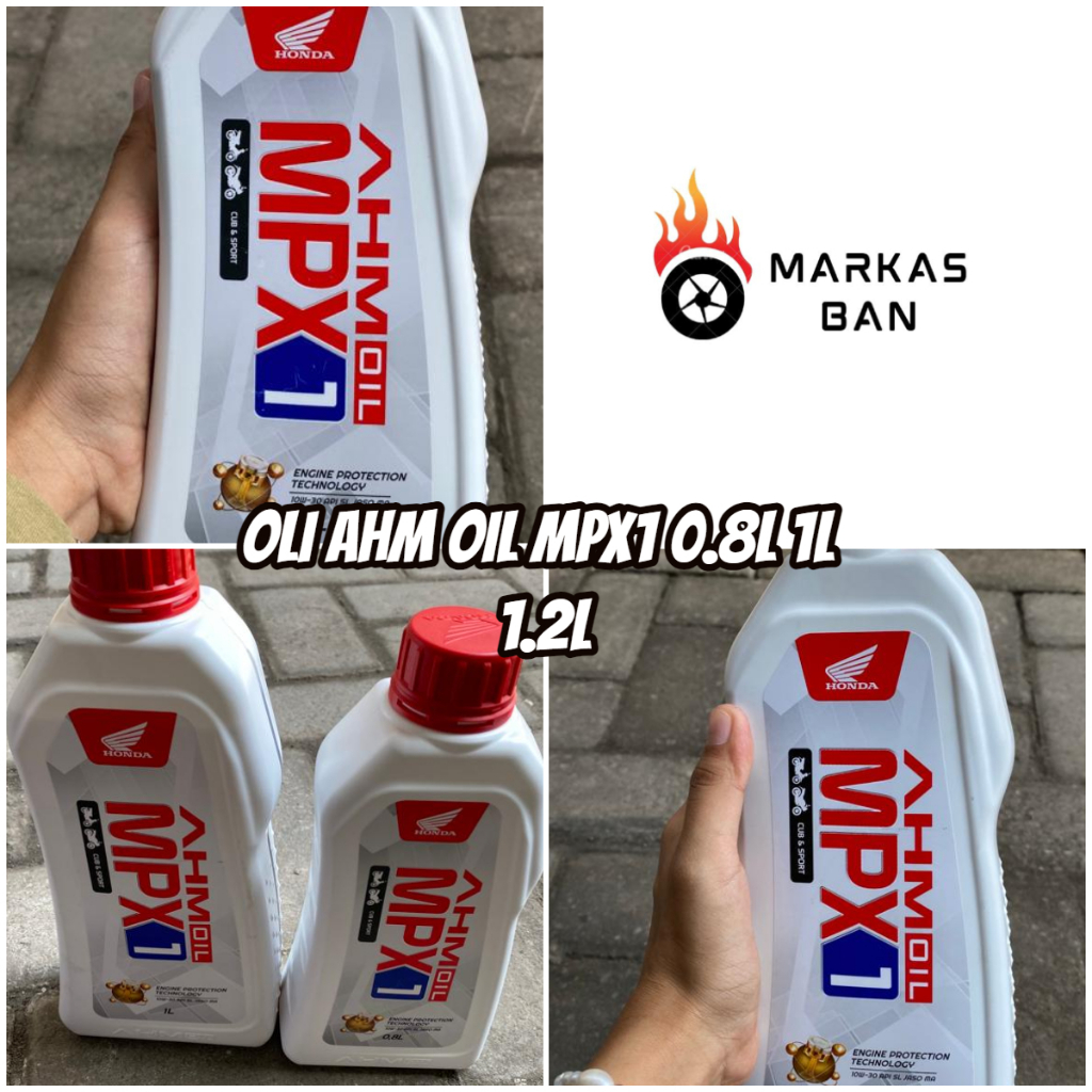 OLI MPX1 1LT 1.2LT 0.8LT //OLI OIL AHM Oli MPX 1 1L 1 LITER MOTOR BEBEK 4 TAK SAE 10W-30 SL JASO MA 