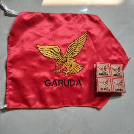 1 Set Bendera Regu + Tanda Regu Burung Garuda Pramuka Bordir Bedge Regu Bed Bet Regu Pramuka Putra