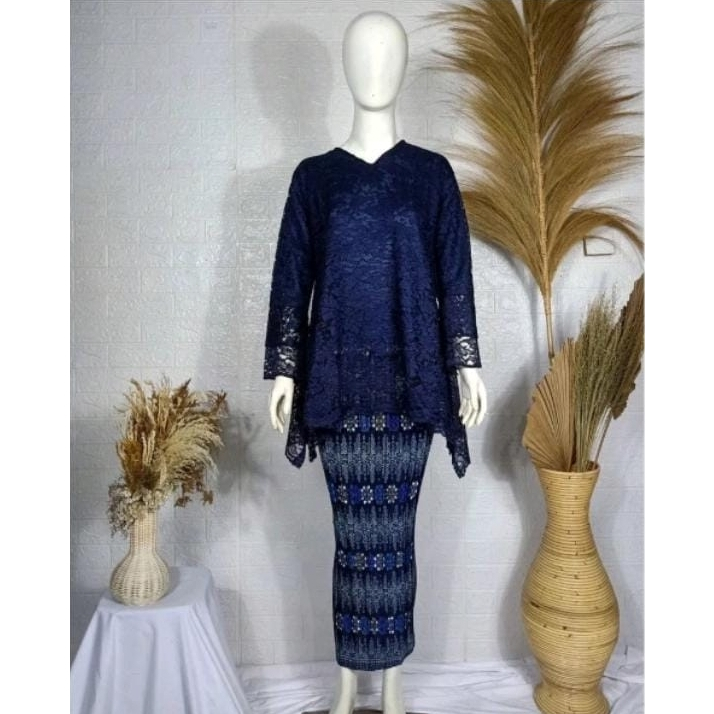 Setelan Kebaya Rinjani Brokat Bigsize Ld 130/ Baju Kondangan Pesta Wisuda Modern Jumbo M L XL XXL XX
