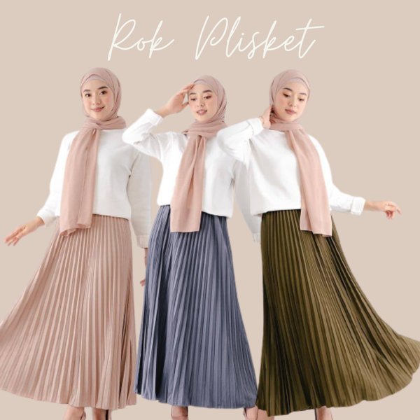 Rok Plisket / Rok Rempel / Rok Panjang / Rok Kerja