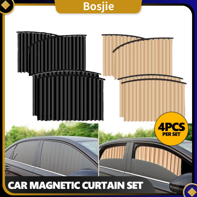 4pcs Tirai Jendela Mobil (DEPAN DAN TENGAH) Gorden Mobil Tirai Mobil Kaca Samping Tirai Magnet jende