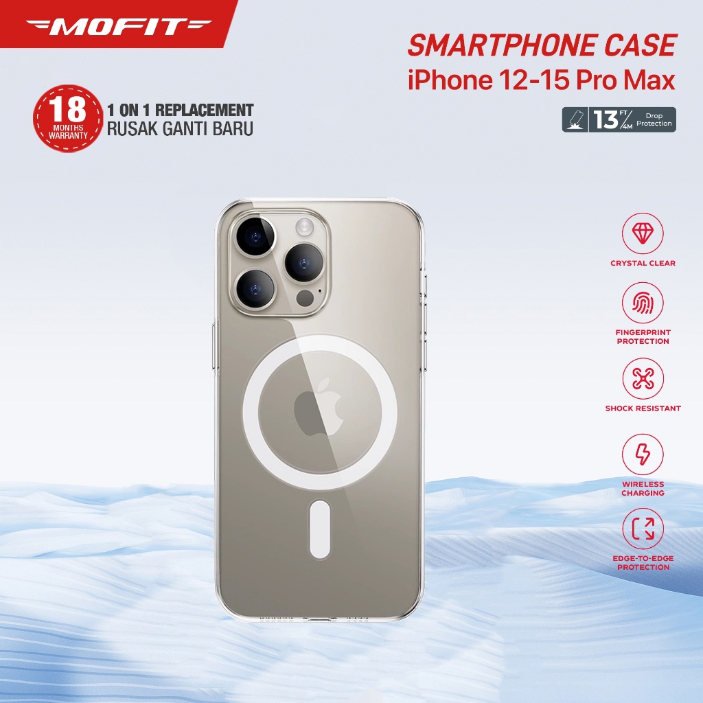 MOFIT Magsafe Clear Case iPhone 12/13/14/15 Mini/Plus/Pro/Max - Crystal Defender