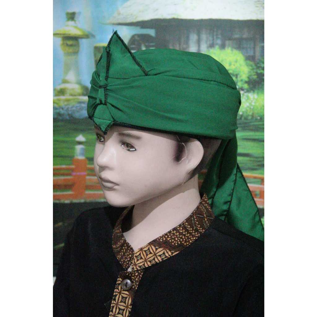 IKET BLANGKON SUNDA JAWA TRADISIONAL DEWASA & ANAK ATAS TUTUP BATIK (IKTA HIJAU)