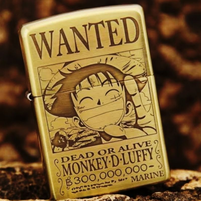 ZIPPO WANTED ONE PIECE MONKEY D LUFFY CUSTOM EMBOSSING ETCHING DESIGN MIRROR ORIGINAL PREMIUM QUALIT