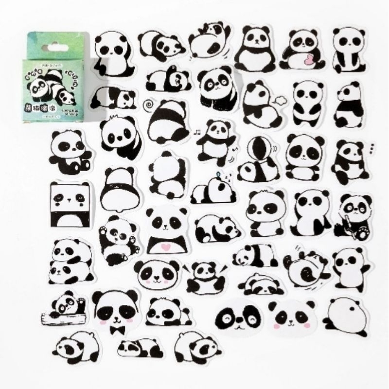 

Stiker Giant Panda on rolling deco hp buku jurnal diary