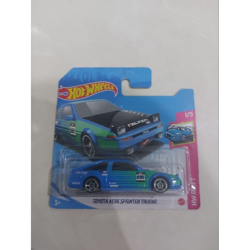 Hotwheels Toyota AE86 Sprinter Trueno Falken Hijau Short Card