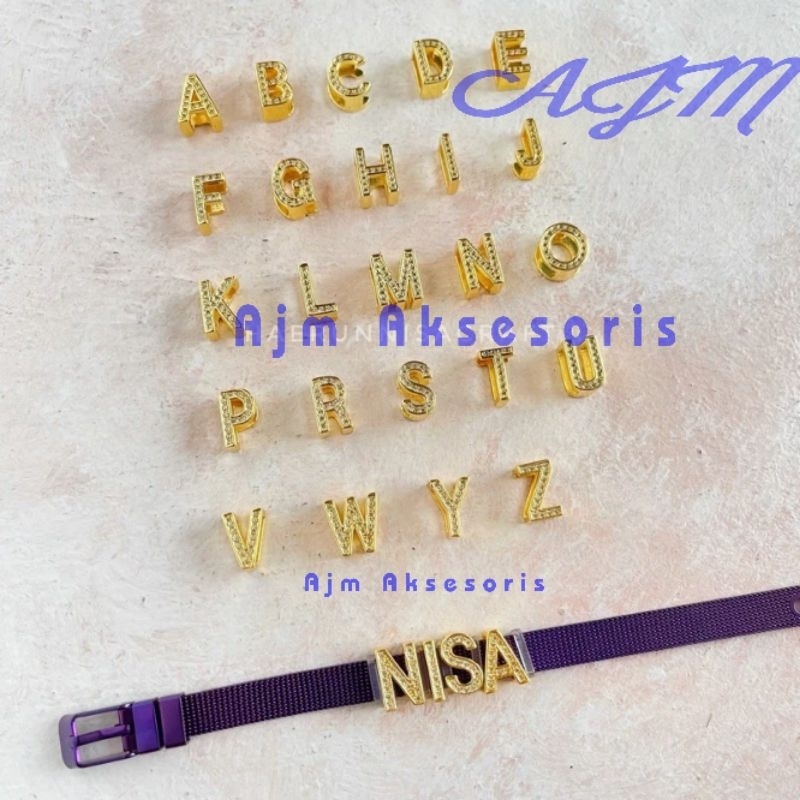 Liontin Huruf Xuping Gold Gelang Jam Pasir Titanium/Gelang Sabuk