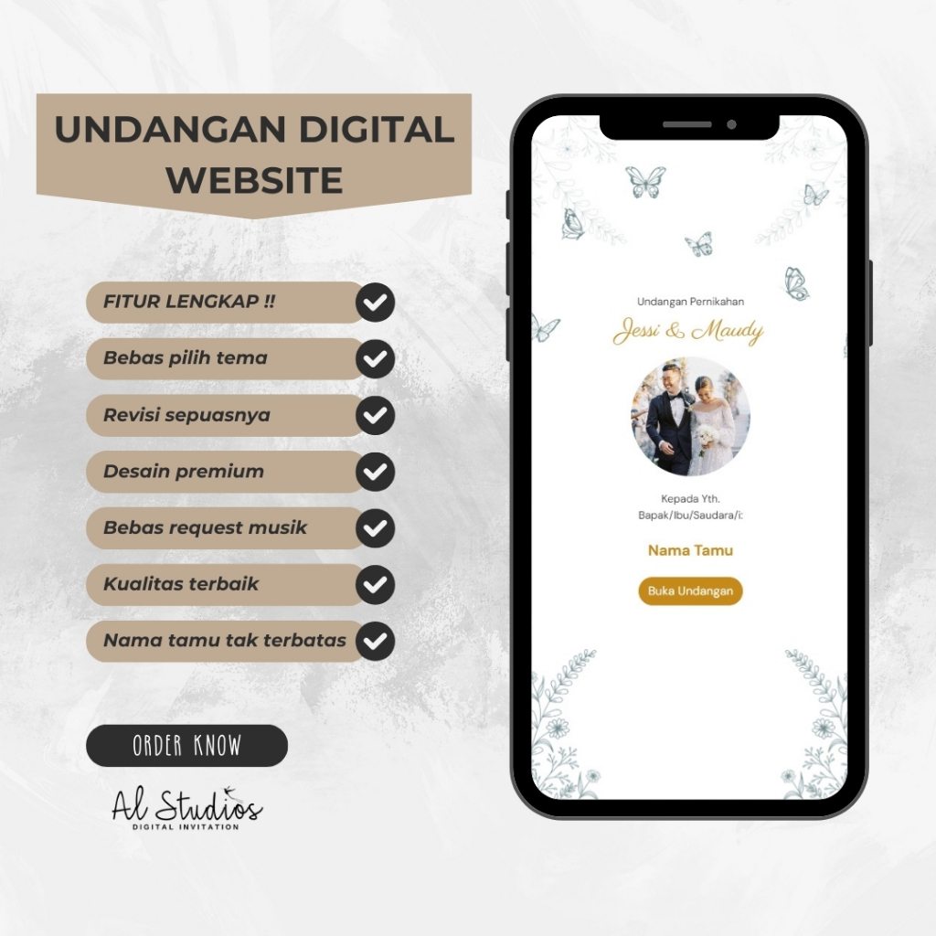 Undangan Digital Website Pernikahan Tema Luxury Elegan & Tema Adat Jawa, Batak, Minang - Tema Foto &