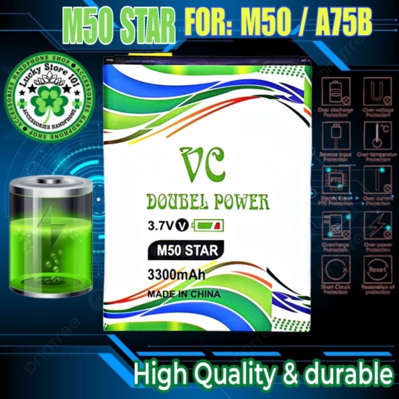 aterai battery batre EVERCOSS M50 Star VC EVERCOSS M50 EVERCOSS A75B DOUBLE POWER ORIGINAL