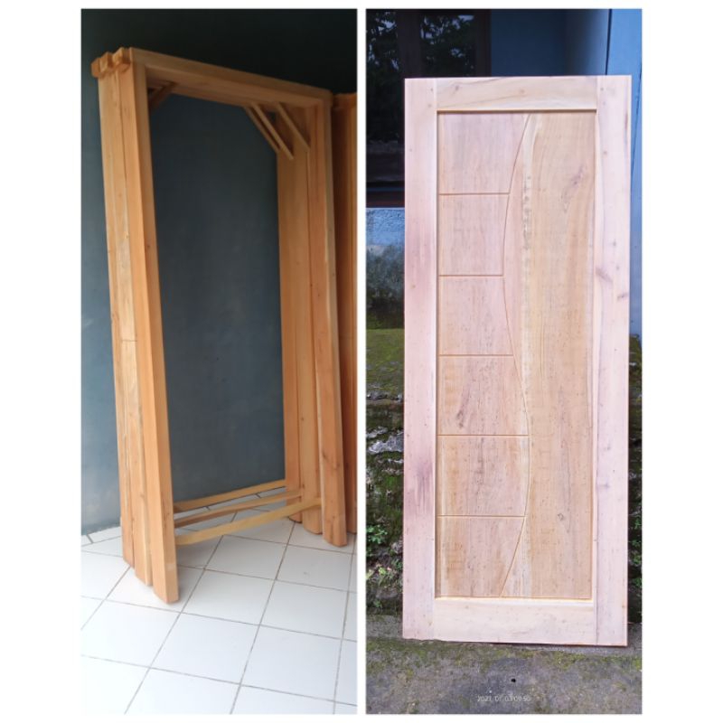 Kusen+Daun pintu kayu mahoni
