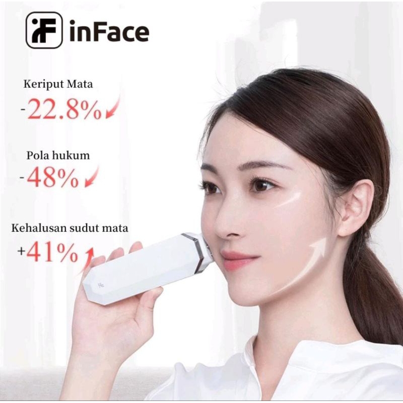 Inface RF Radio Frekuensi Alat Kecantikan Pemijat Wajah Alat Mesoterapi Wajah Elektroporasi Memudar