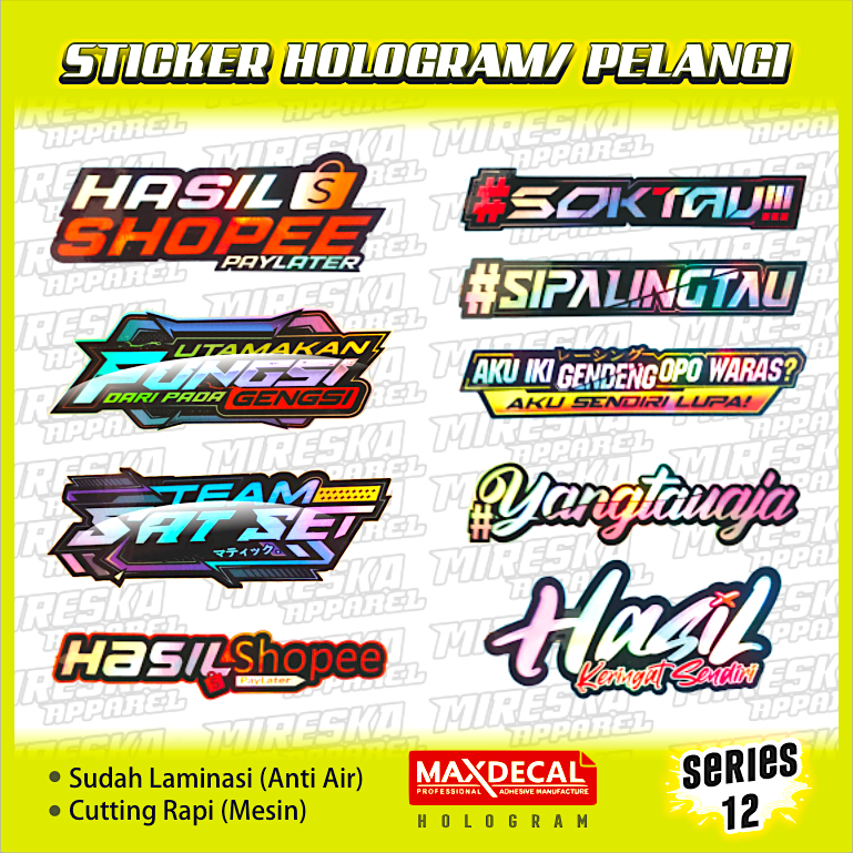 Terbaru Stiker Viral Hologram Terlaris Racing Series 12 / Sticker Kata Kata / Sticker Motor Bengkel 