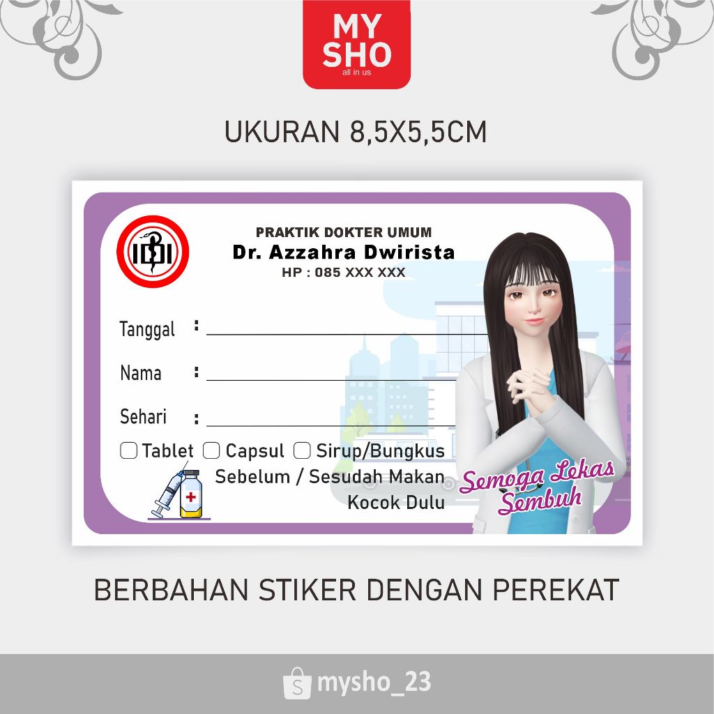 

LABEL OBAT LUCU DOKTER NON HIJAB
