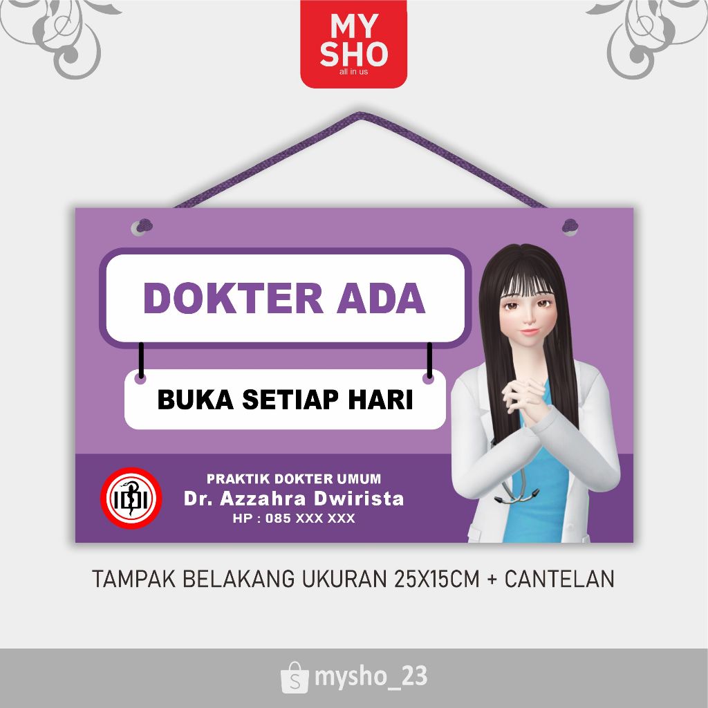

PAPAN TANDA ADA DOKTER NON HIJAB