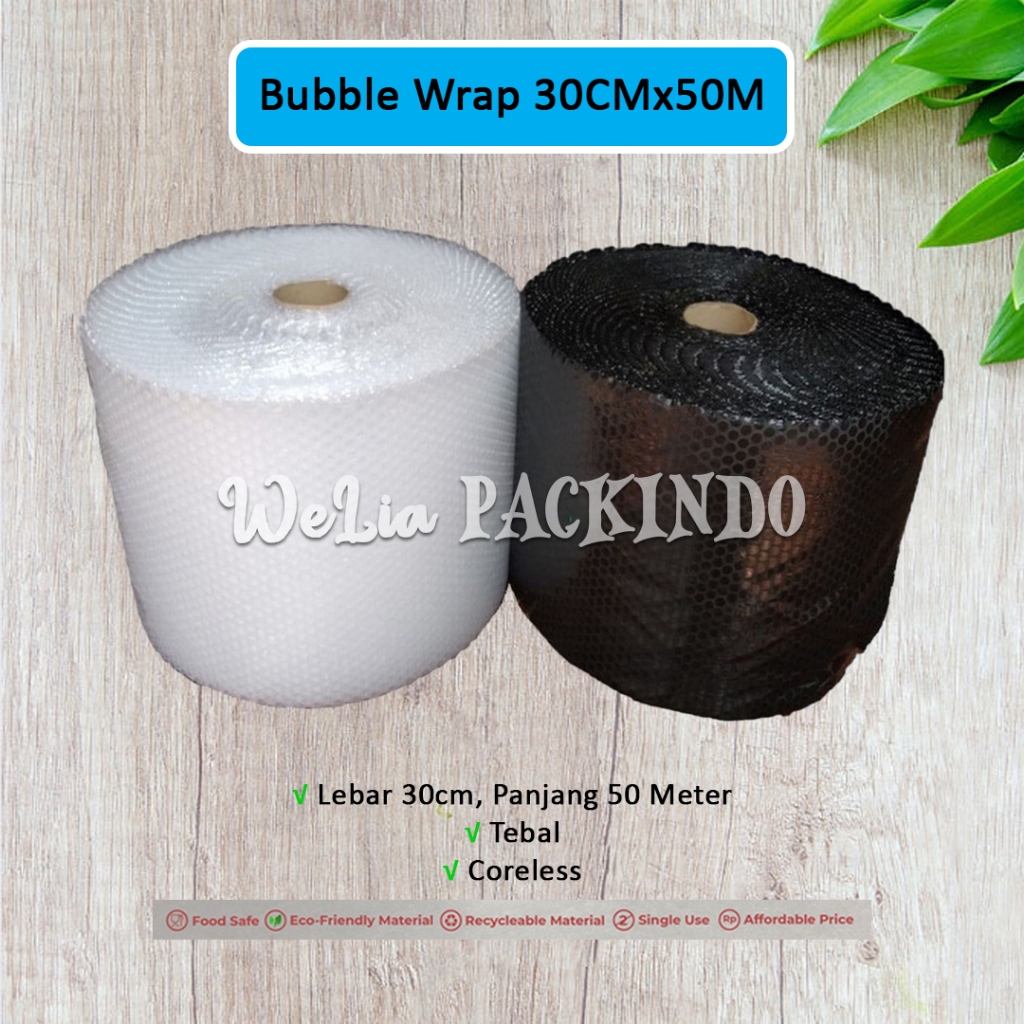 

Bubble Wrap 30cm x 50M / Bubble Wrap Bening Hitam 30 cm x 50 Meter