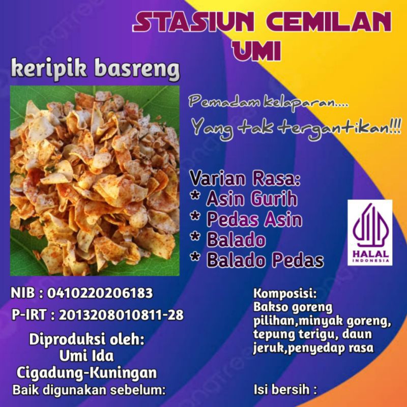 

KERIPIK BASRENG RASA BALADO 500gr