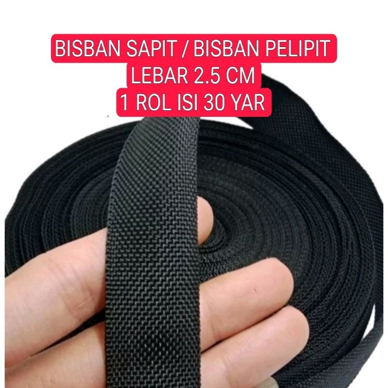 Bisban Sapit 2,5 cm Bisban Pelipit Per Rol Webbing Tali Bisban