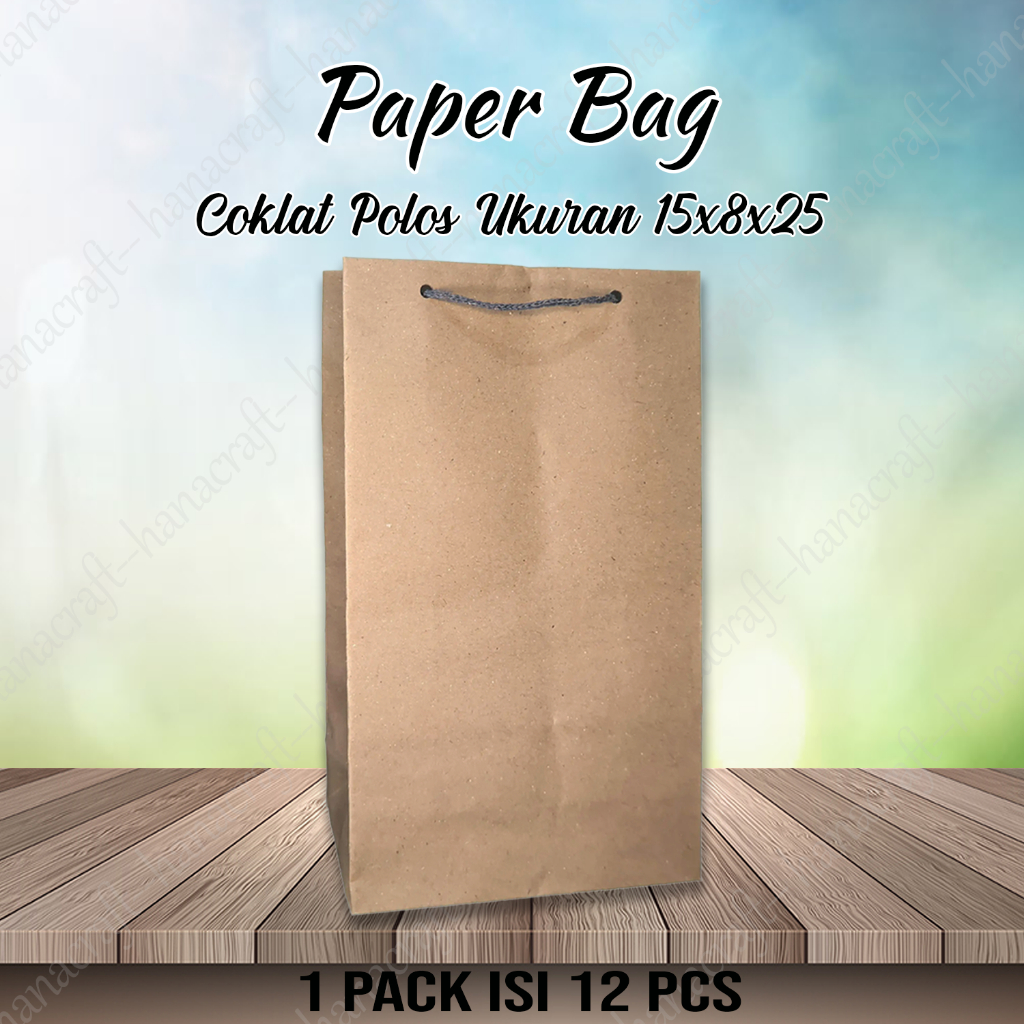 

Paper bag Wafer Coklat Polos 15x8x25 / Tas Kertas Polos / Tas Kado / Tas Asul-asul / Tas Hajatan / Bungkus Kado