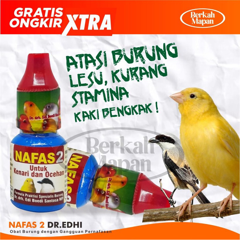 Nafas 2 Obat Burung Sakit Bengkak Pernafasan dr Edi Murai Batu, Lovebird, pleci, kacer ,kenari