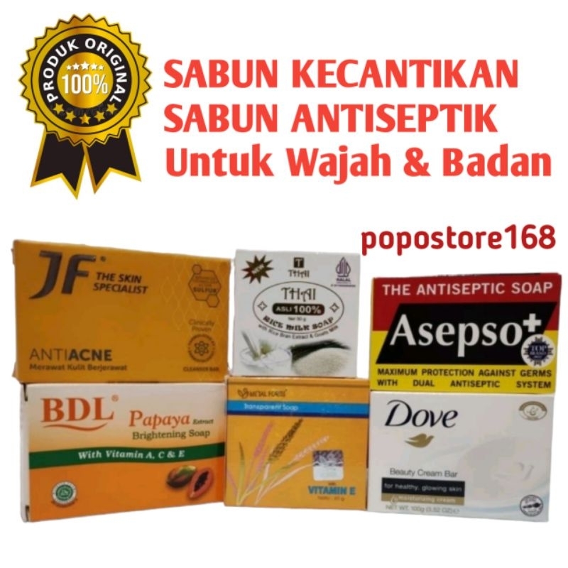SABUN PEPAYA BDL PAPAYA/ SABUN PADI METAL FORTIS VIT E/ SABUN JF SULFUR ANTI ACNE JERAWAT/ SABUN BER