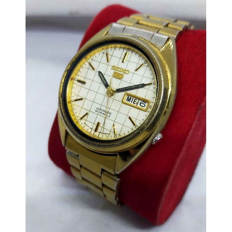 Jam Tangan Seiko 5 Automatic Japan Vintage Cal 7s26 Cross Dial Full Original.