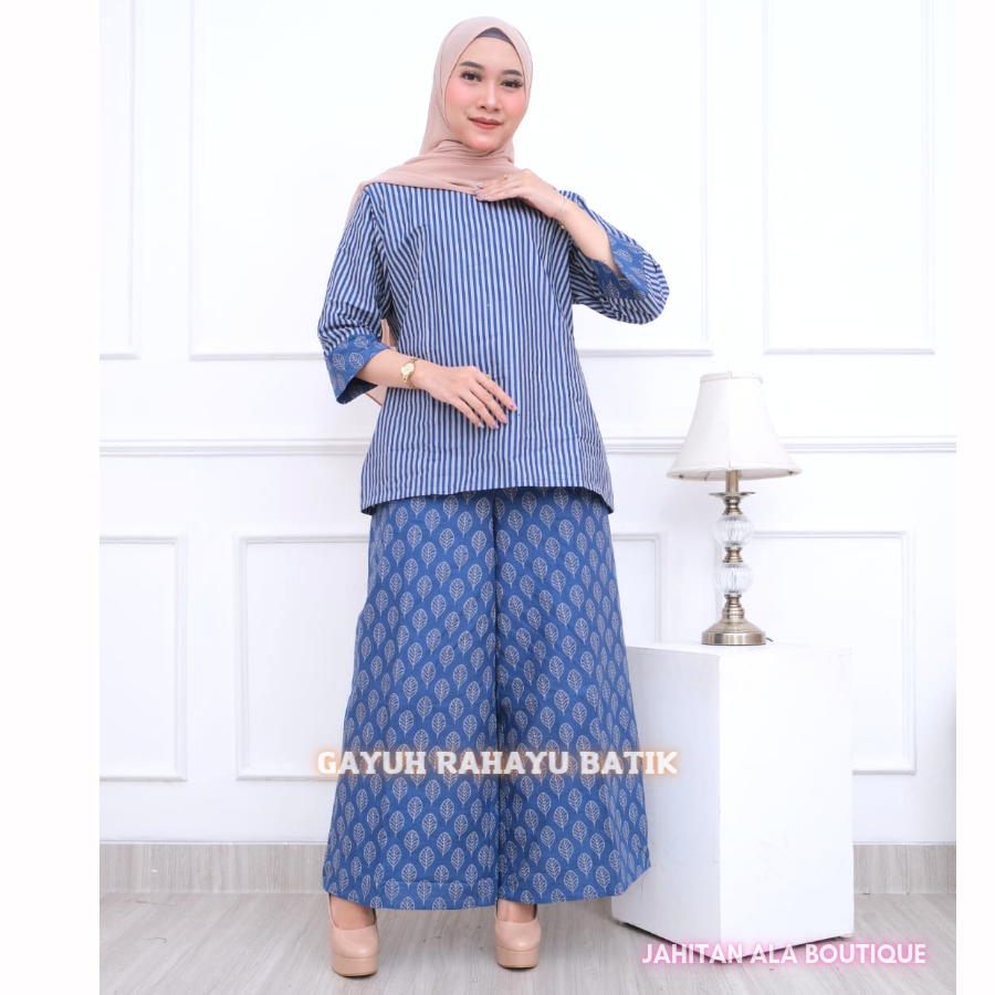 Gayuh Rahayu Batik - Set Celana Kulot Batik Solo Untuk Kantor Resmi / Setelan Kulot terbaru Arisan /