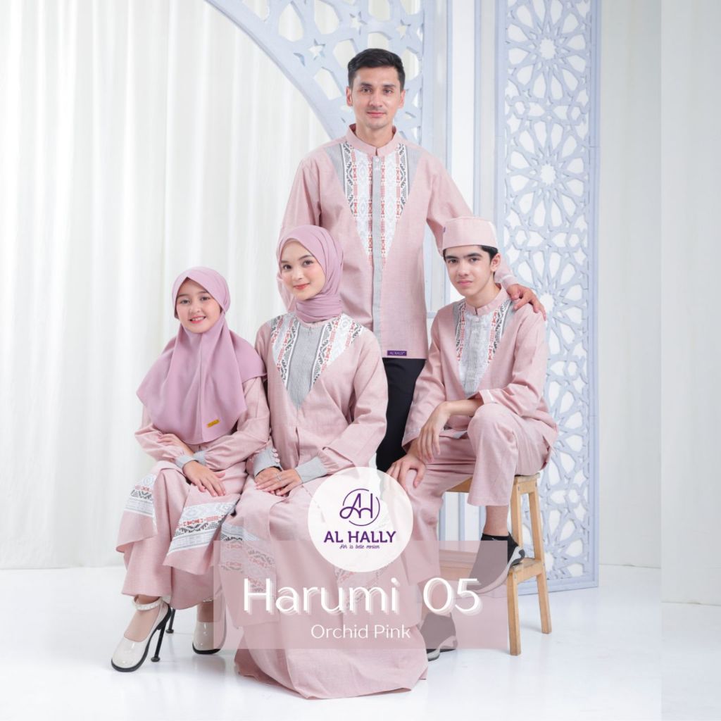 (COD) Jahitan Butik - Terbaru sarimbit keluarga 2024 ll AL HALLY - HARUMI 05 Orchid Pink ll Seragam 