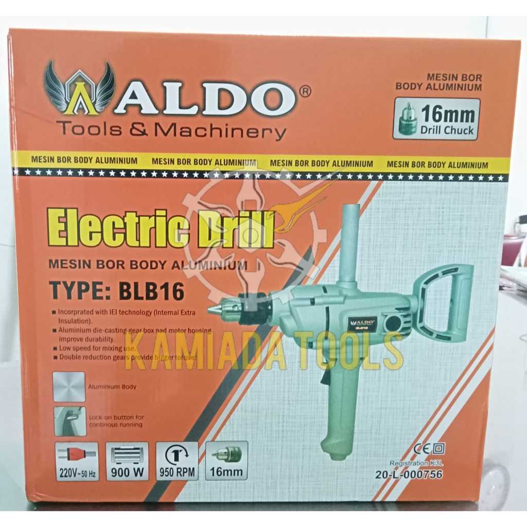 Mesin Bor Heavy Duty 16mm ALDO/Bor 16mm ALDO